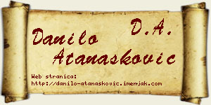 Danilo Atanasković vizit kartica